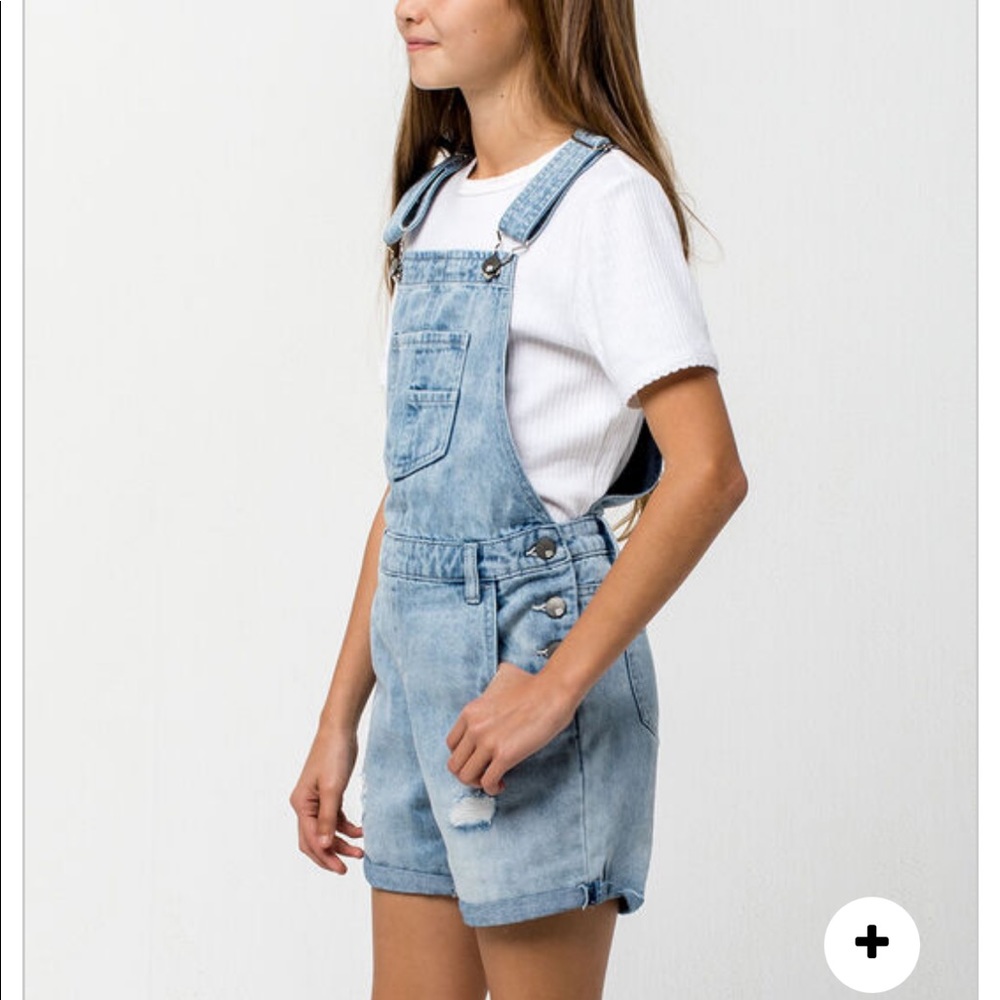 RSQ Collective -Ripped Girls Denim Shortalls - Picture 2 of 13